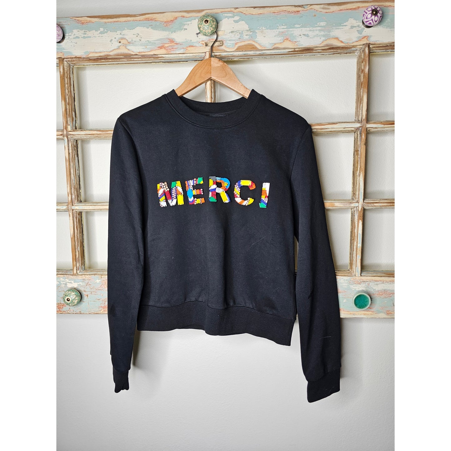 Endless Rose "Merci" Embellished Sweatshirt Ladies size Small
