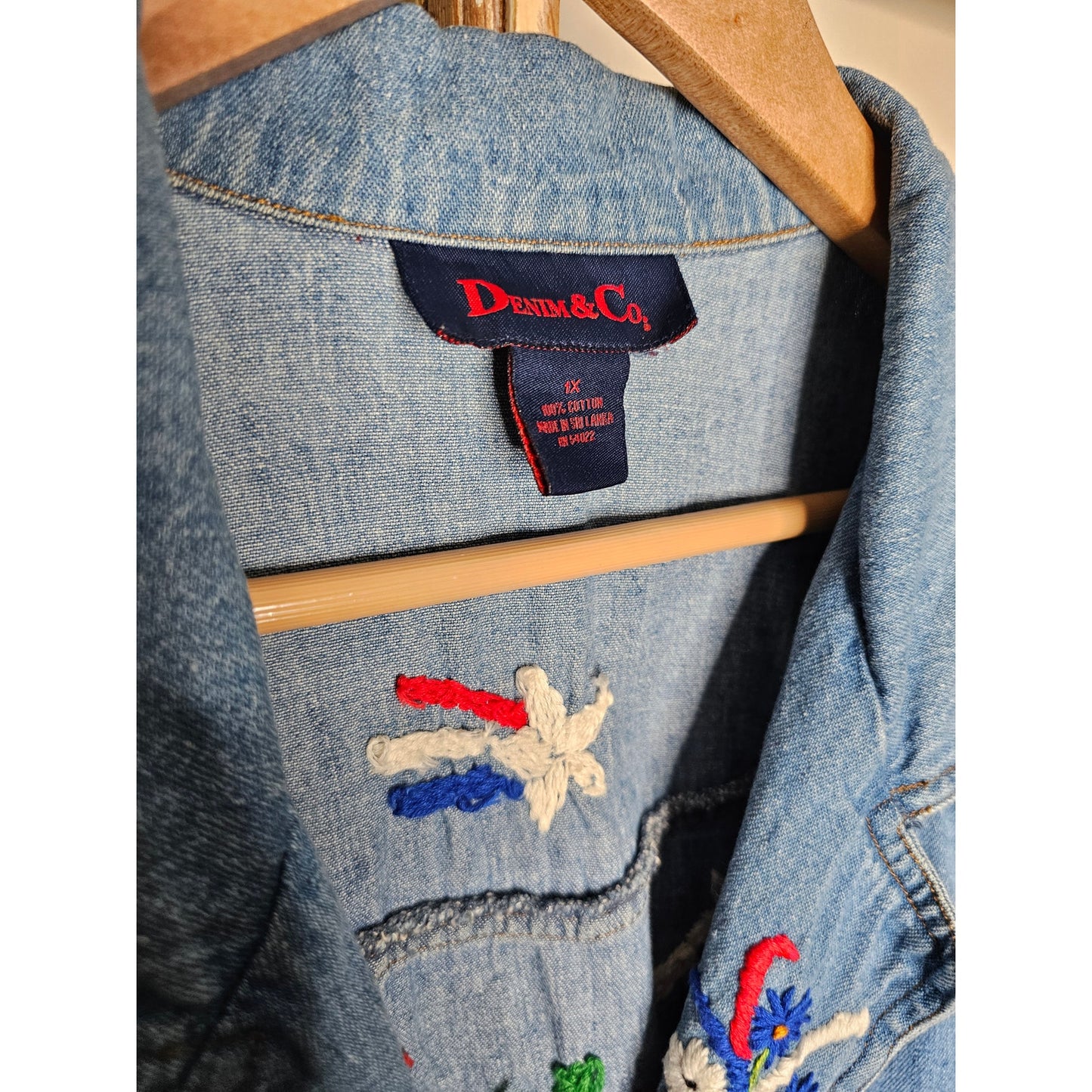 Vintage Denim & Co. Embroidered Blazer W/ Yellow Ribbon/ Solder Military Size 1x