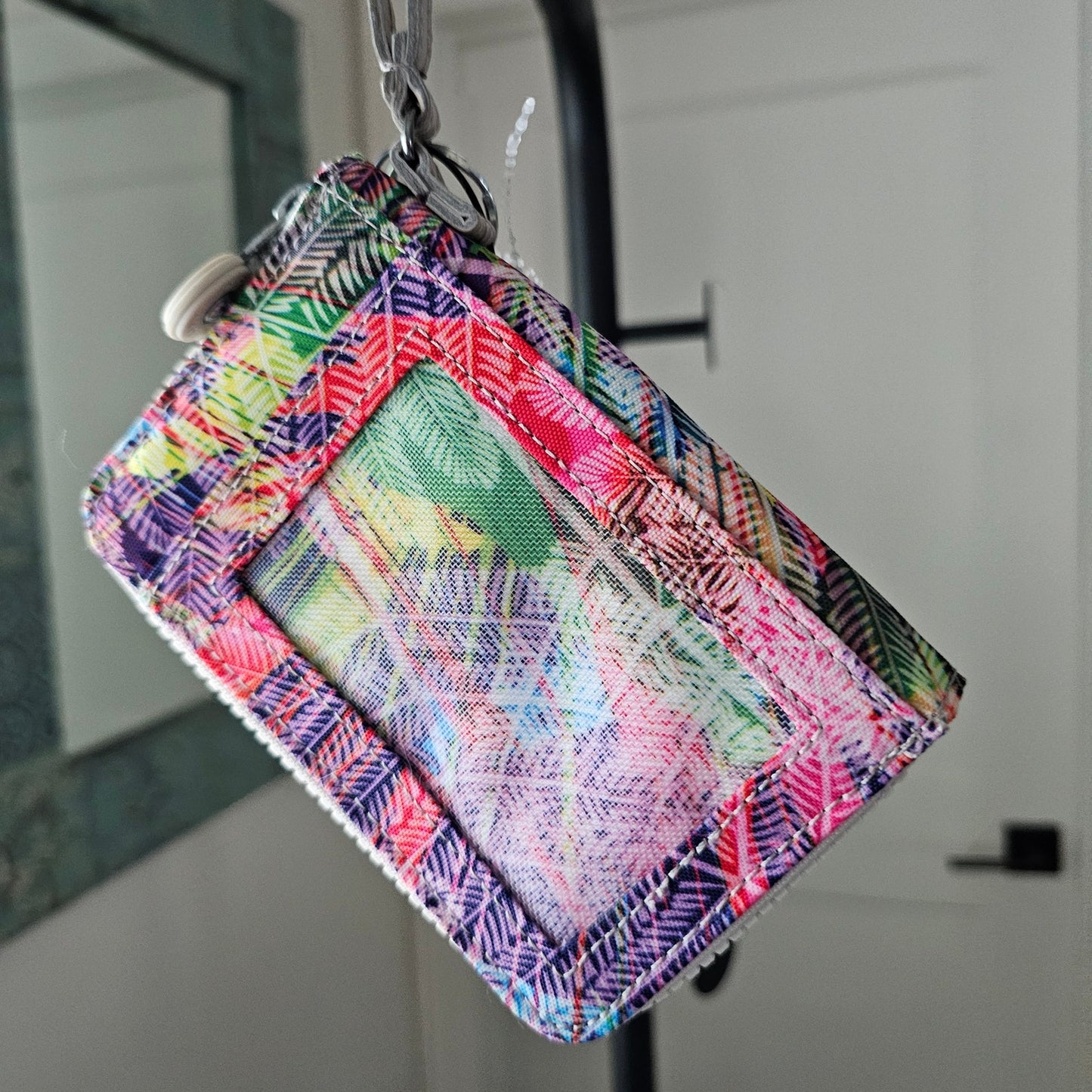 NWT Kipling Wristlet Wallet with Gorilla Keychain Bright Floral Nylon