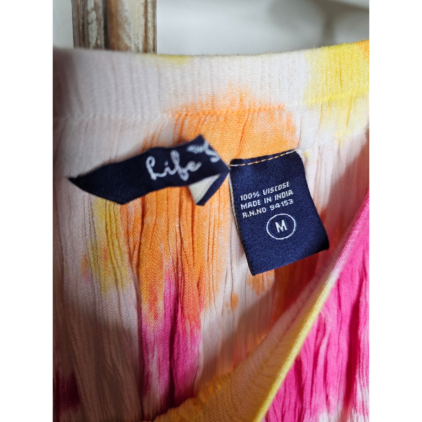 NWT Tie Dye Casual Pleated Skirt Orange/Pink Ladies size Medium