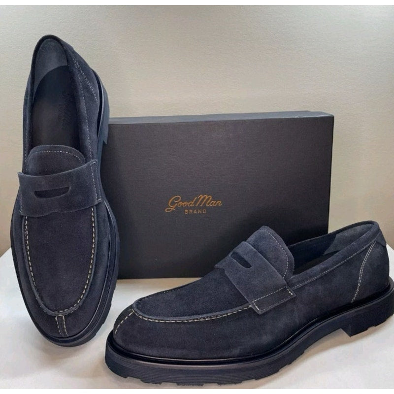 Good Man Brand Lexington Navy Suede Loafer in Men's Size 10.5