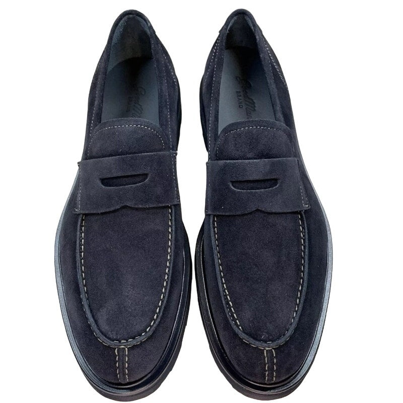 Good Man Brand Lexington Navy Suede Loafer in Men's Size 10.5