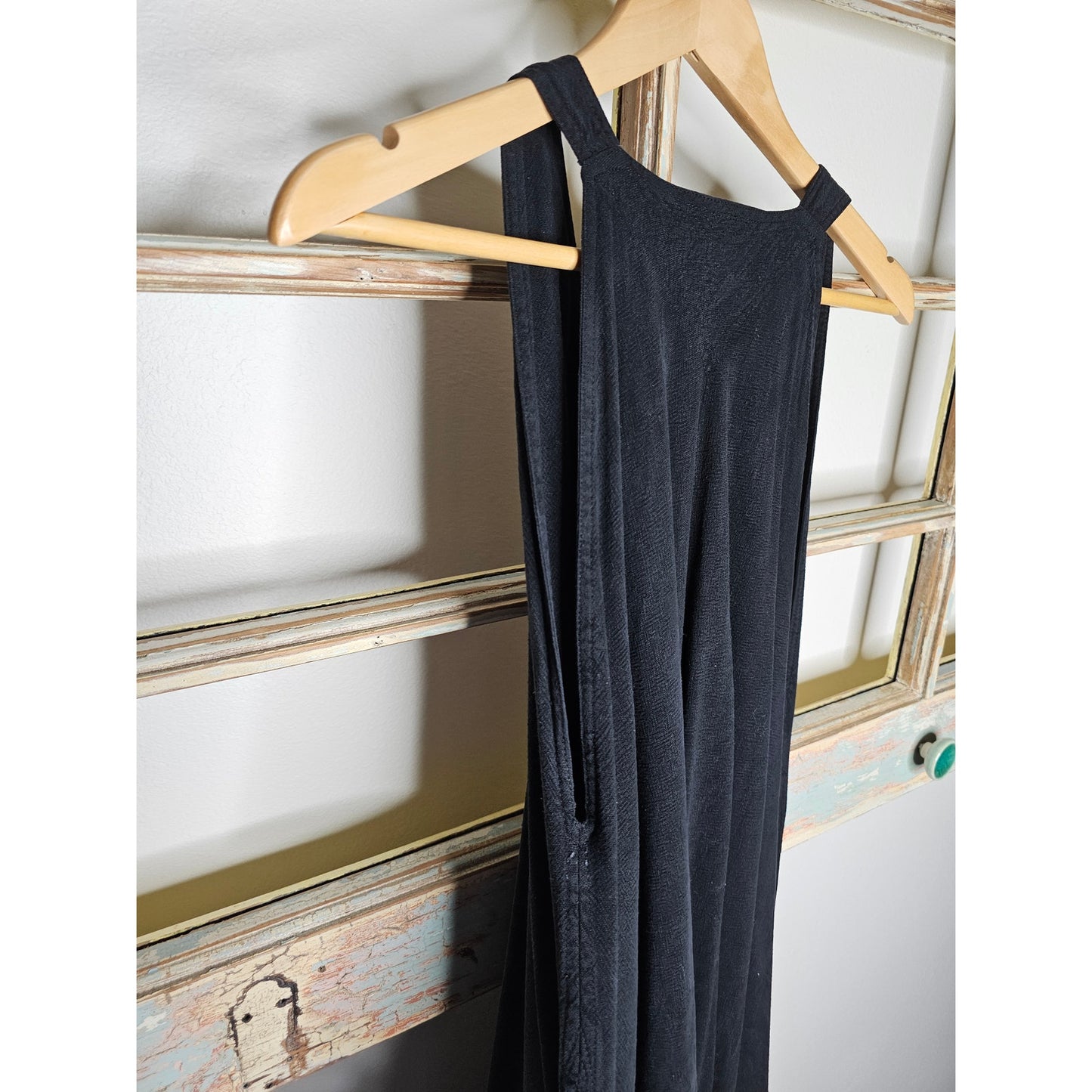 Vintage SOUSSAN DESIGNS One Size Black Boho Midi Dress