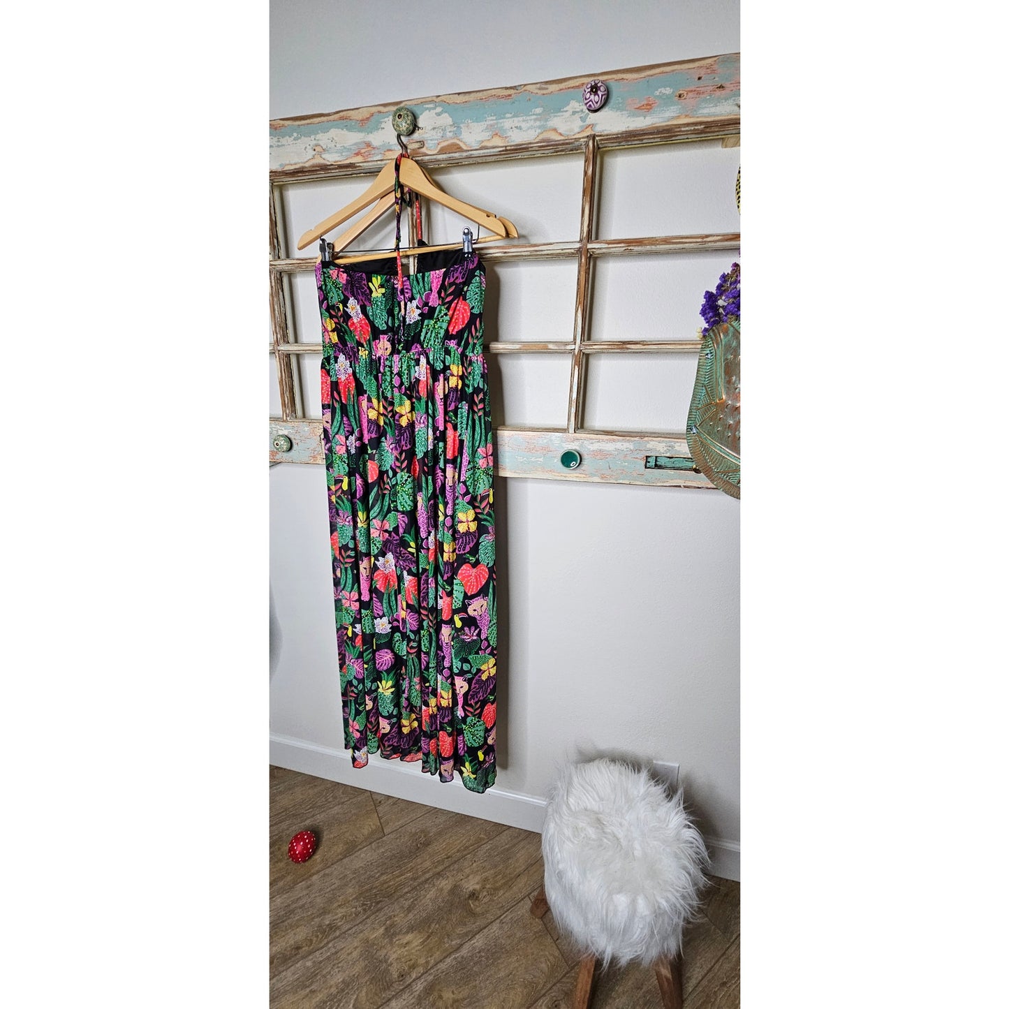 NWT Betsey Johnson Paulina Leopard Halter Maxi Dress XL