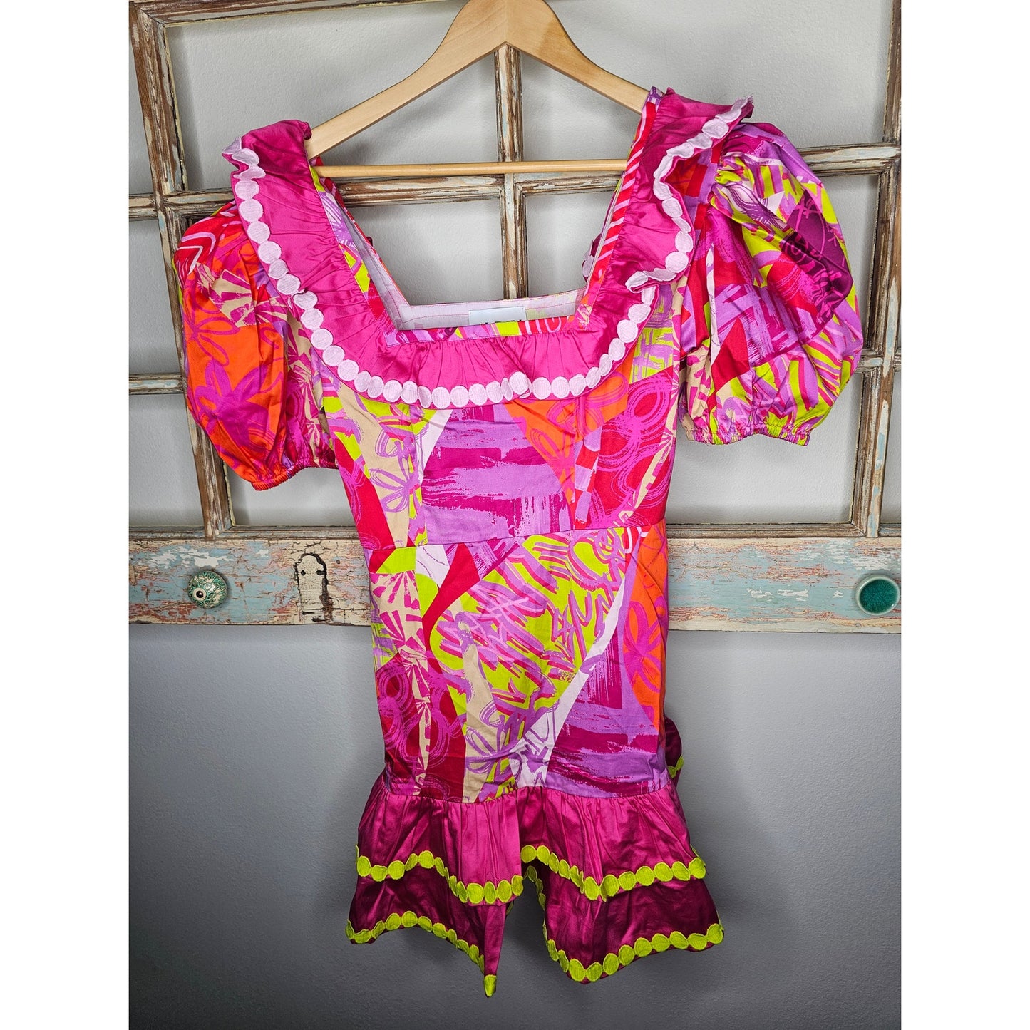 NWT Alden Adair Emma Dress in Crazy Crush Cotton Size Small