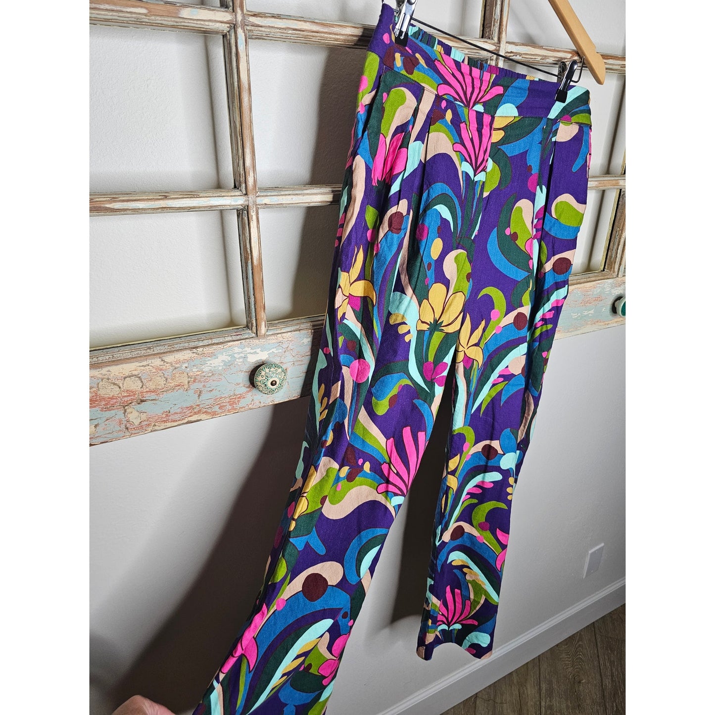 INC International Concepts Retro Mod Print Wide Leg Pants size 10