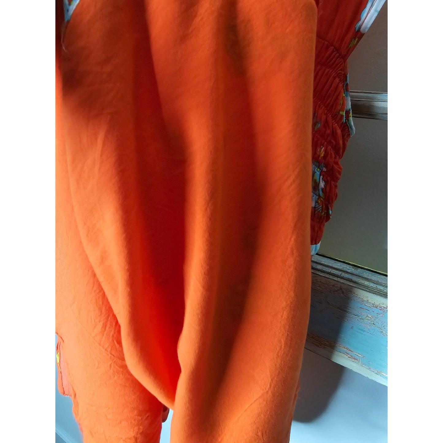 Free People Red Floral Sleeveless Lined Mini Dress With Smocking Size XS