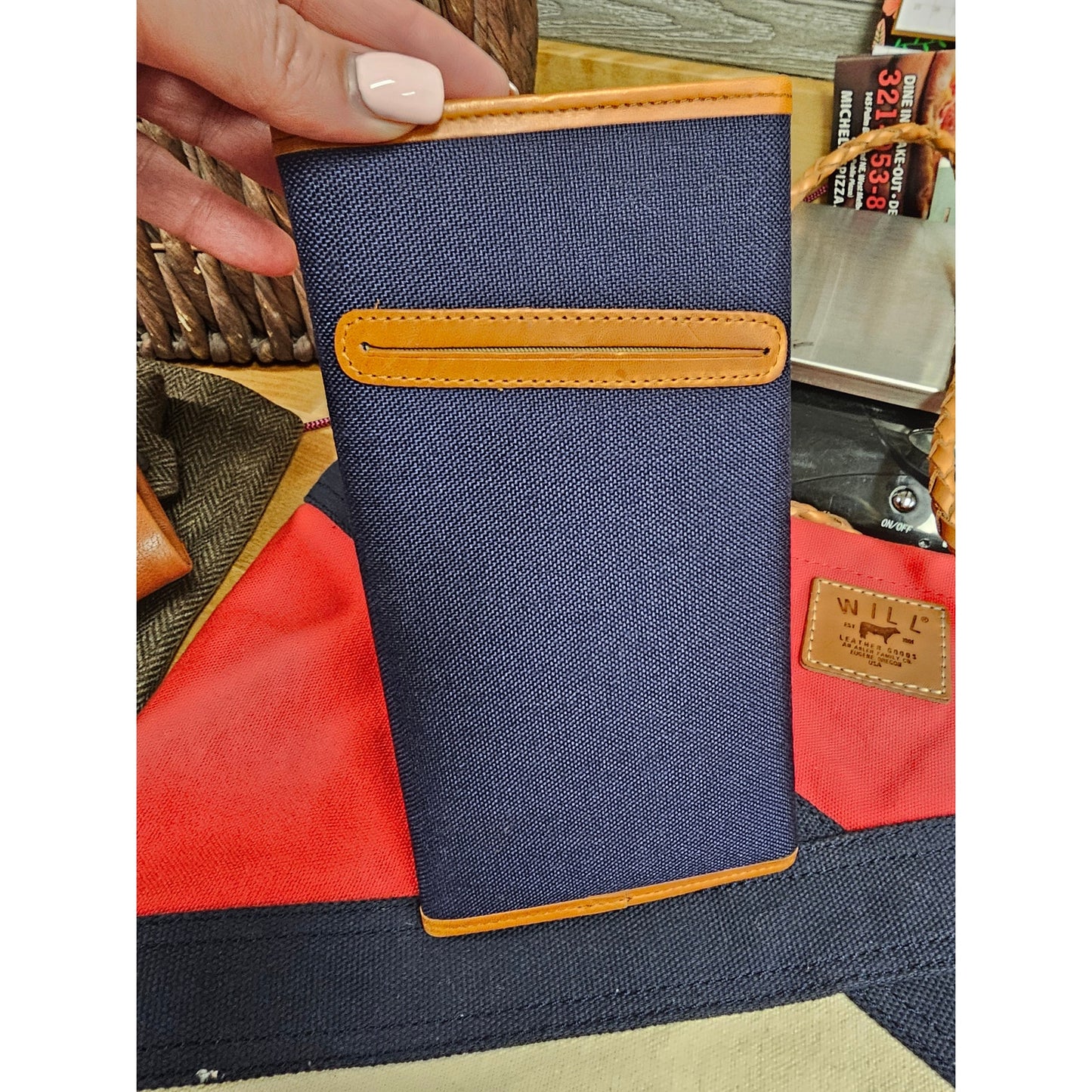 LL Bean Canvas/ leather Travel Passport ID Organizer for man or woman