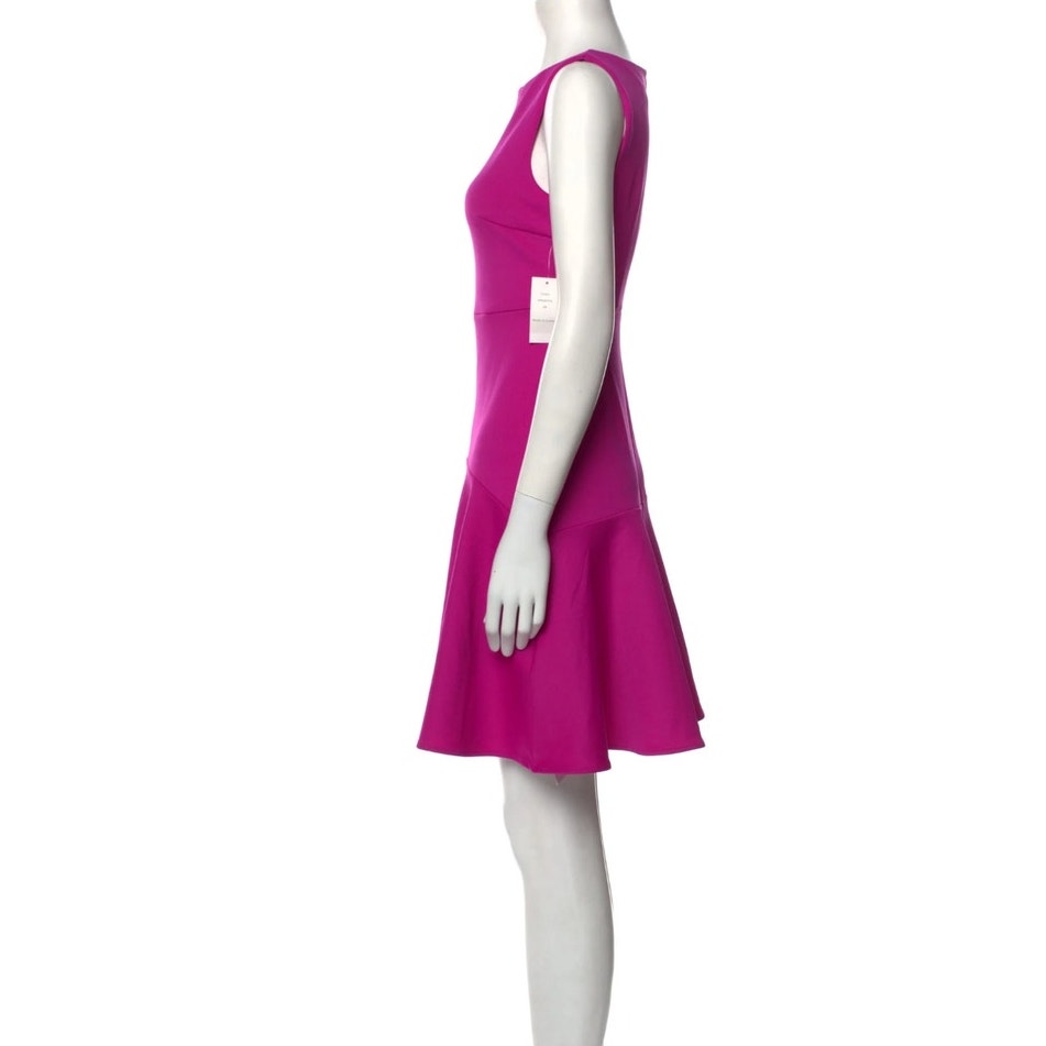 NWT Neiman Marcus Magenta Bateau Neckline Mini Dress Size Large