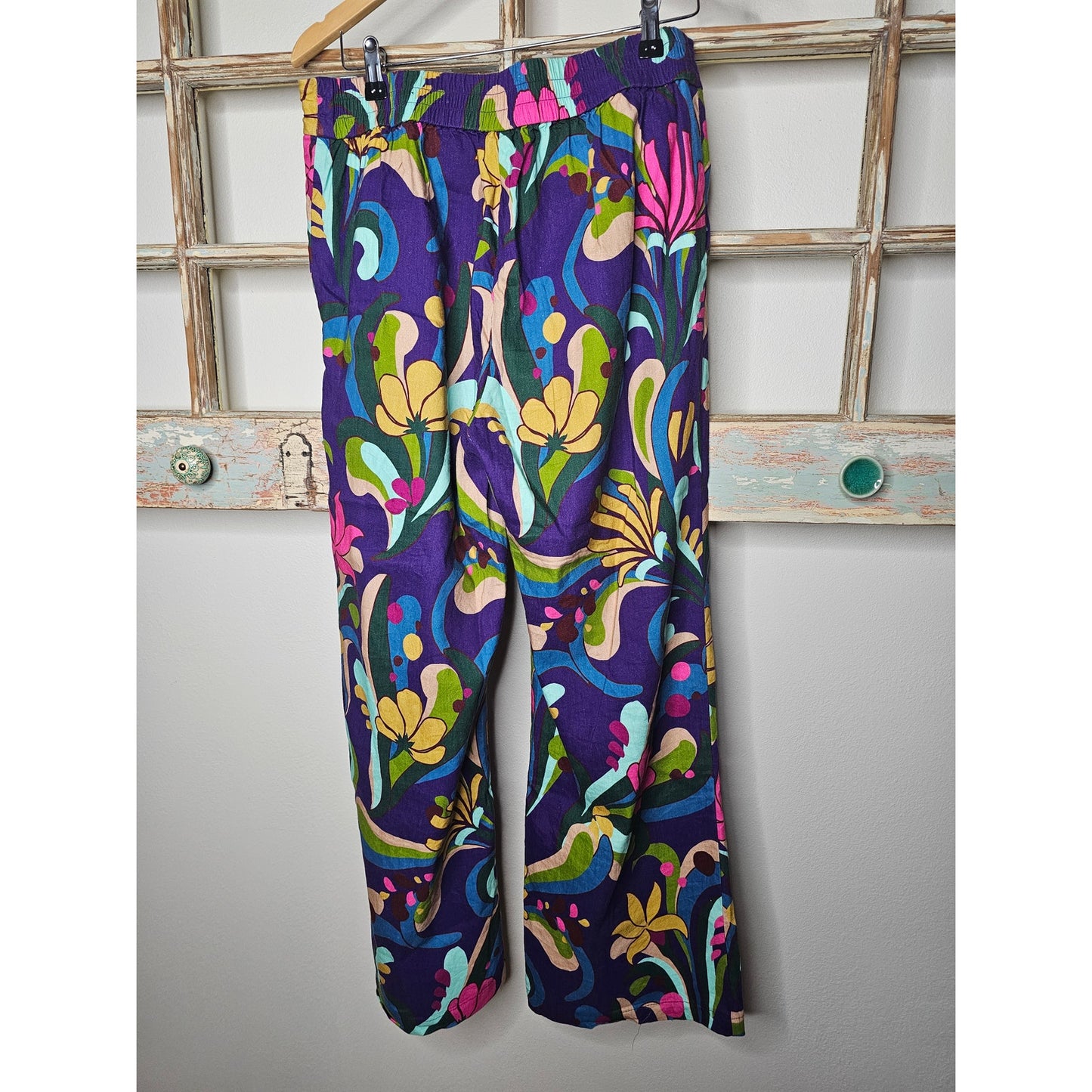 INC International Concepts Retro Mod Print Wide Leg Pants size 10