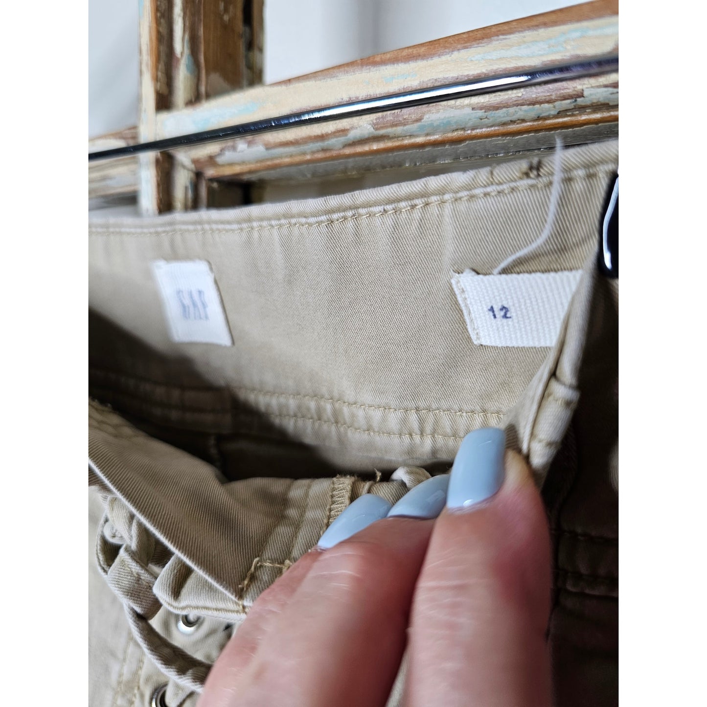 Vintage Gap Khaki Lace Up Pants Ladies size 12