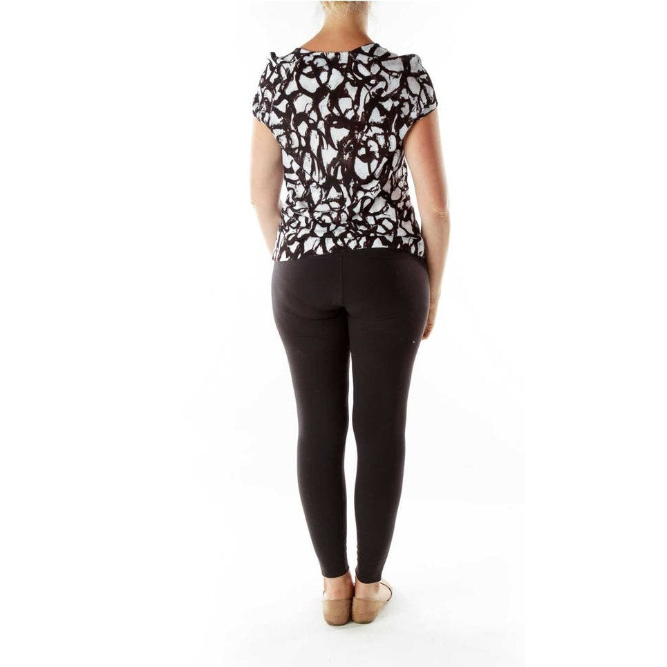 Two Piece Jones NY Brown/White Short Sleeve & Cardigan Size 3X