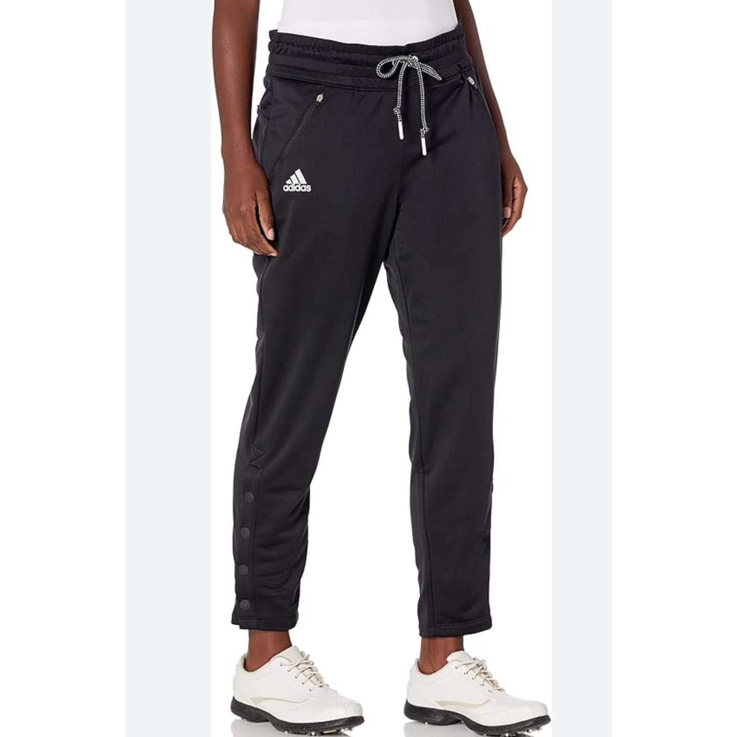 NWT Adidas Sprint Golf Pants with Snaps on lower leg zip side pockets size Small