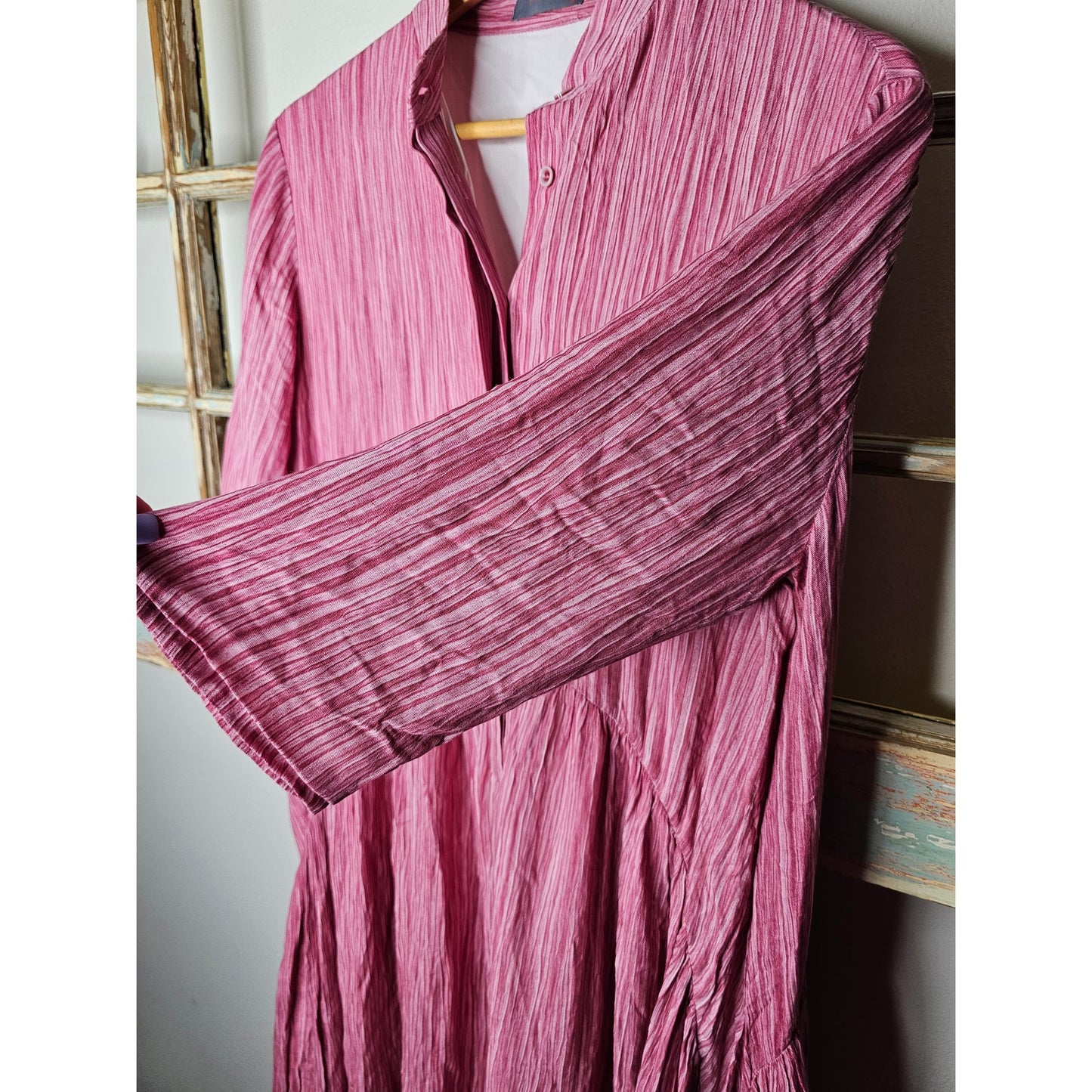 Tweed Pink Lined Flowy Midi Dress Ladies size Medium