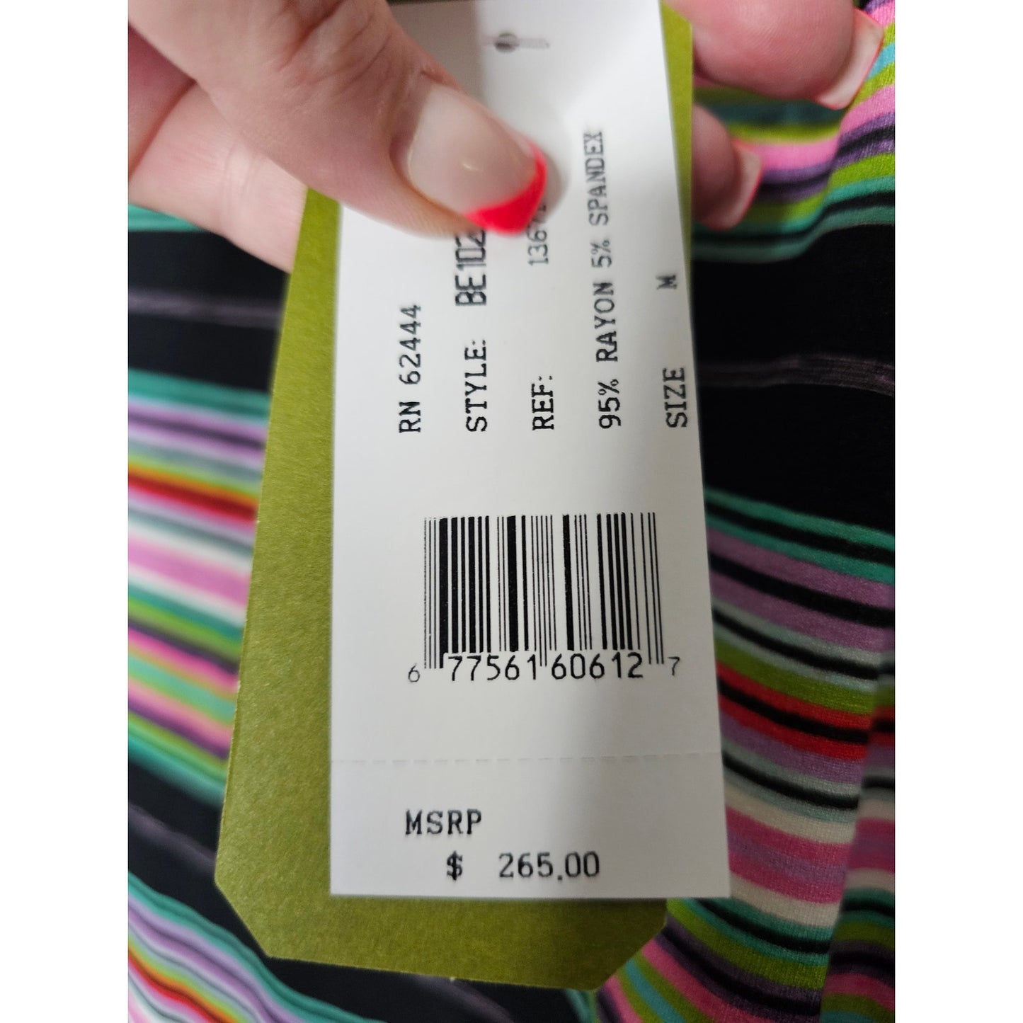 NWT Artelier Nicole Miller Ladies size Medium Striped Cold Shoulder Dress