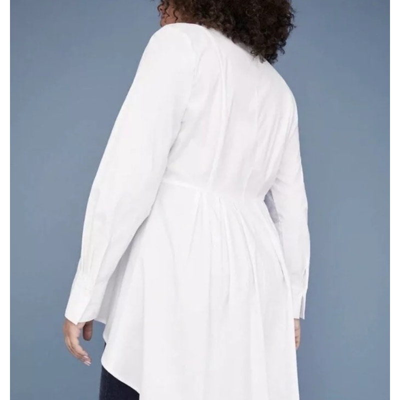 Lane Bryant White Extreme Peplum Tunic Shirt Ladies size 26