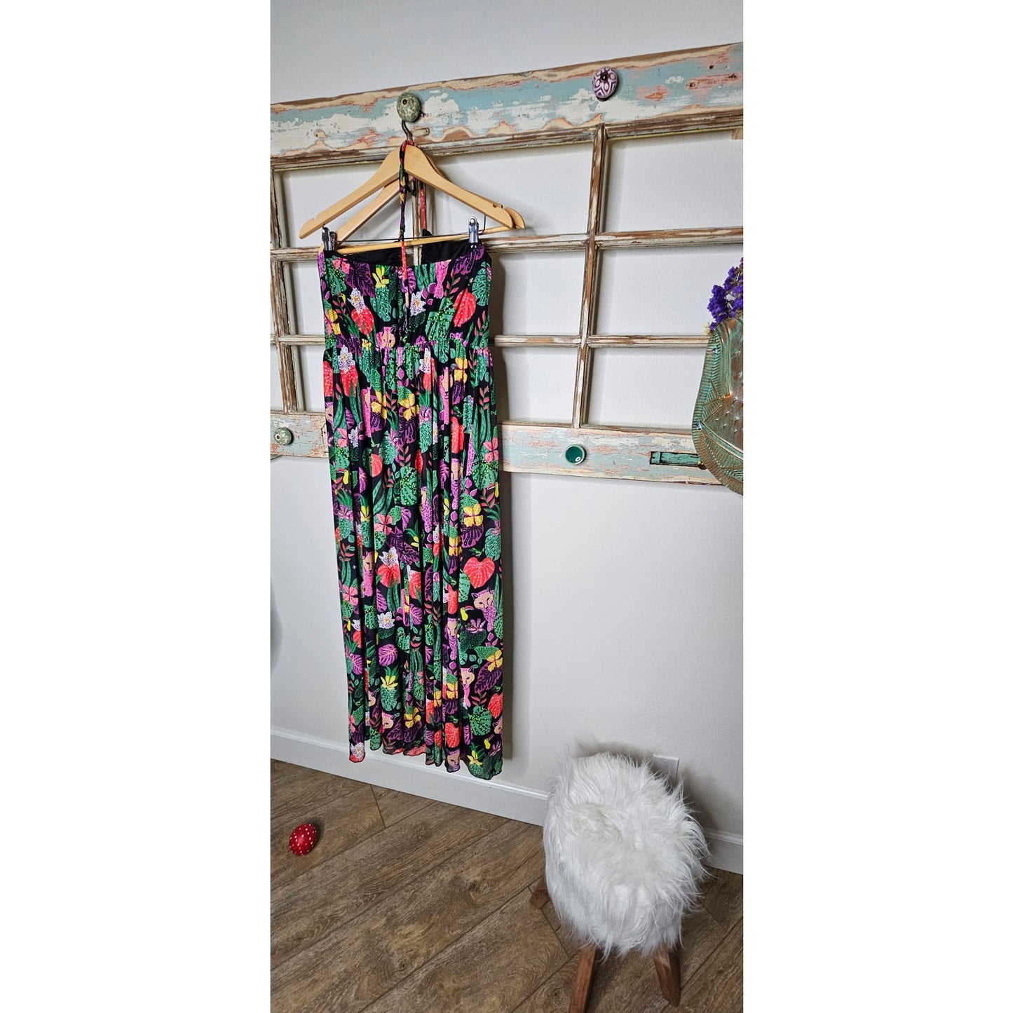 NWT Betsey Johnson Paulina Leopard Halter Maxi Dress XL