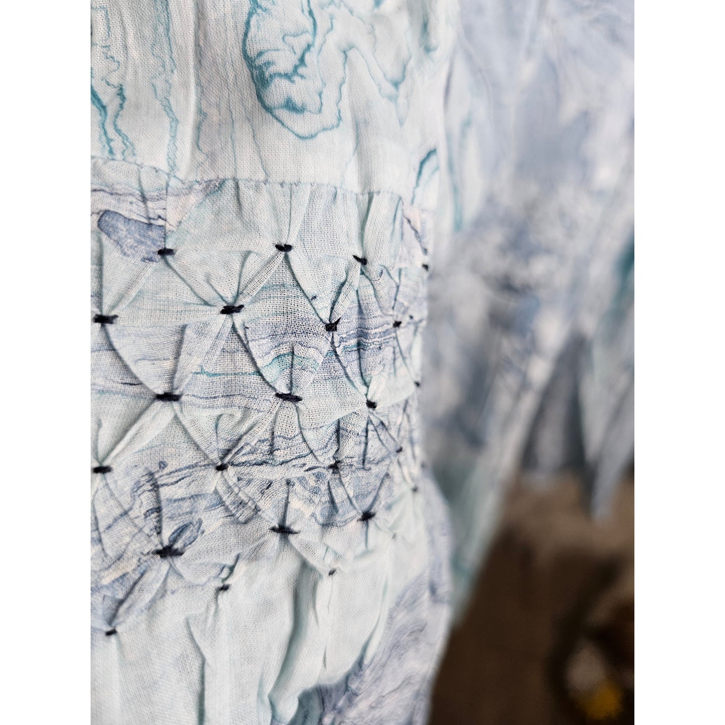 NWT St. Roche Selma Skirt Marbled Ocean in Blue Maxi Skirt Size Small