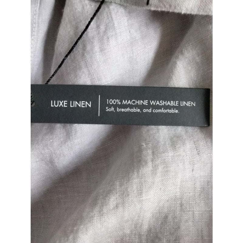 Tahari 100% Linen Sleeveless V-Neck Dress Tie Waist Midi Side Slits Size Small