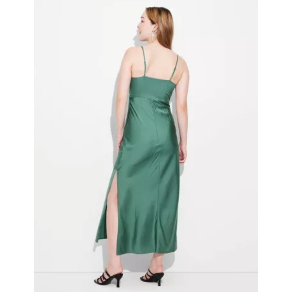 NWT Green Bustier Slip Midi Dress with Lace in Ladies size Small