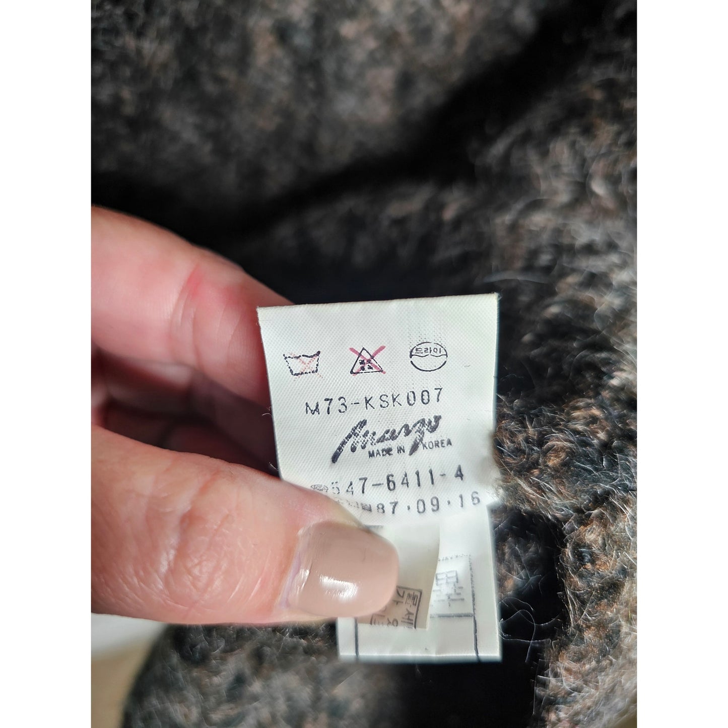 Margo Black Brown Animal Hair Long Sleeve Sweater Ladies size XL