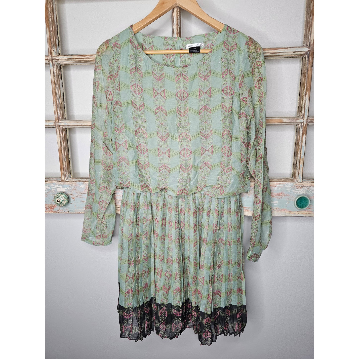 NWT Anthropologie Lavand Blouson Dress Pleated Skirt Ladies size Small