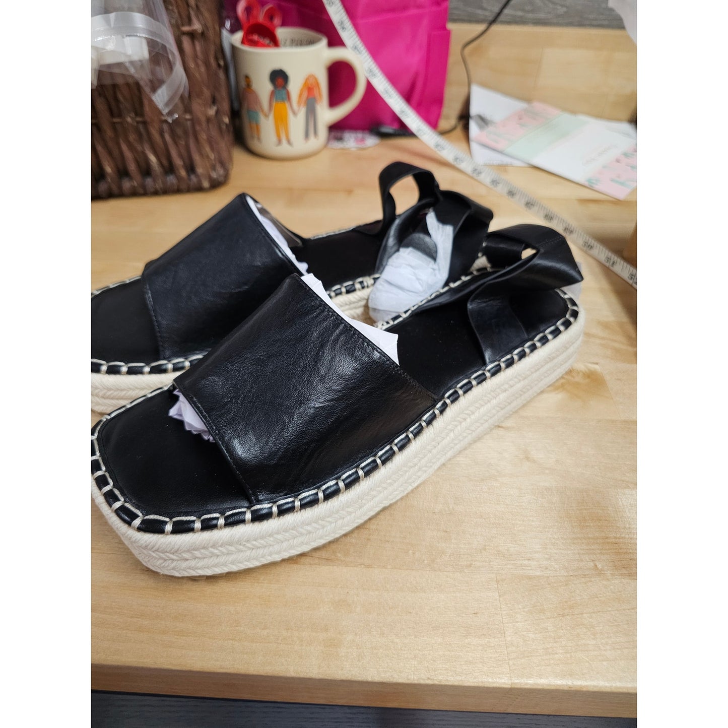 NWT Asos Design Joyful Flatform Espadrilles in black ladies size 7