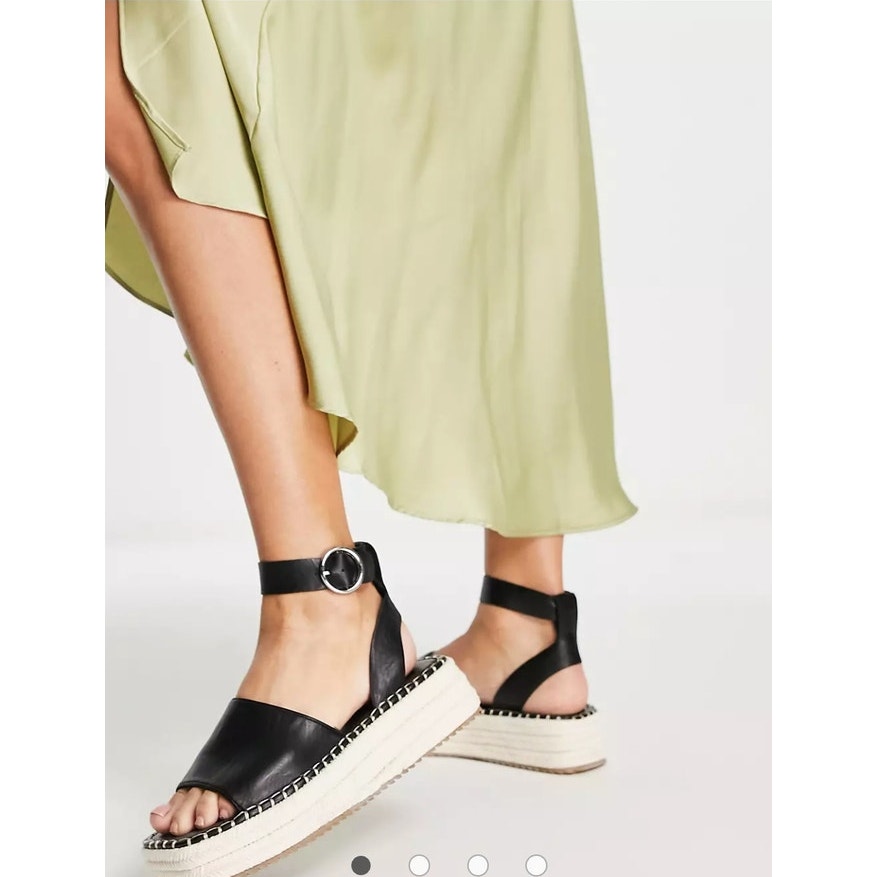 NWT Asos Design Joyful Flatform Espadrilles in black ladies size 7