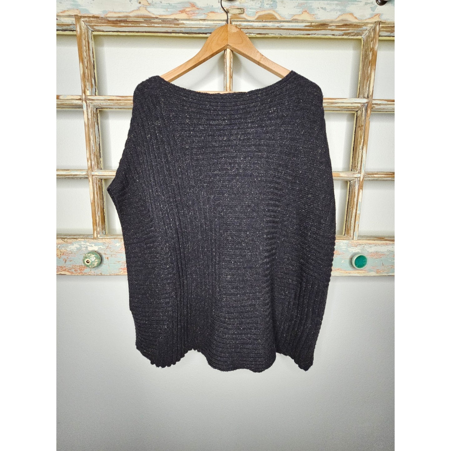J.Jill PureJill Pullover Ribbed Knit Wool blend Gray Vest Ladies size Large