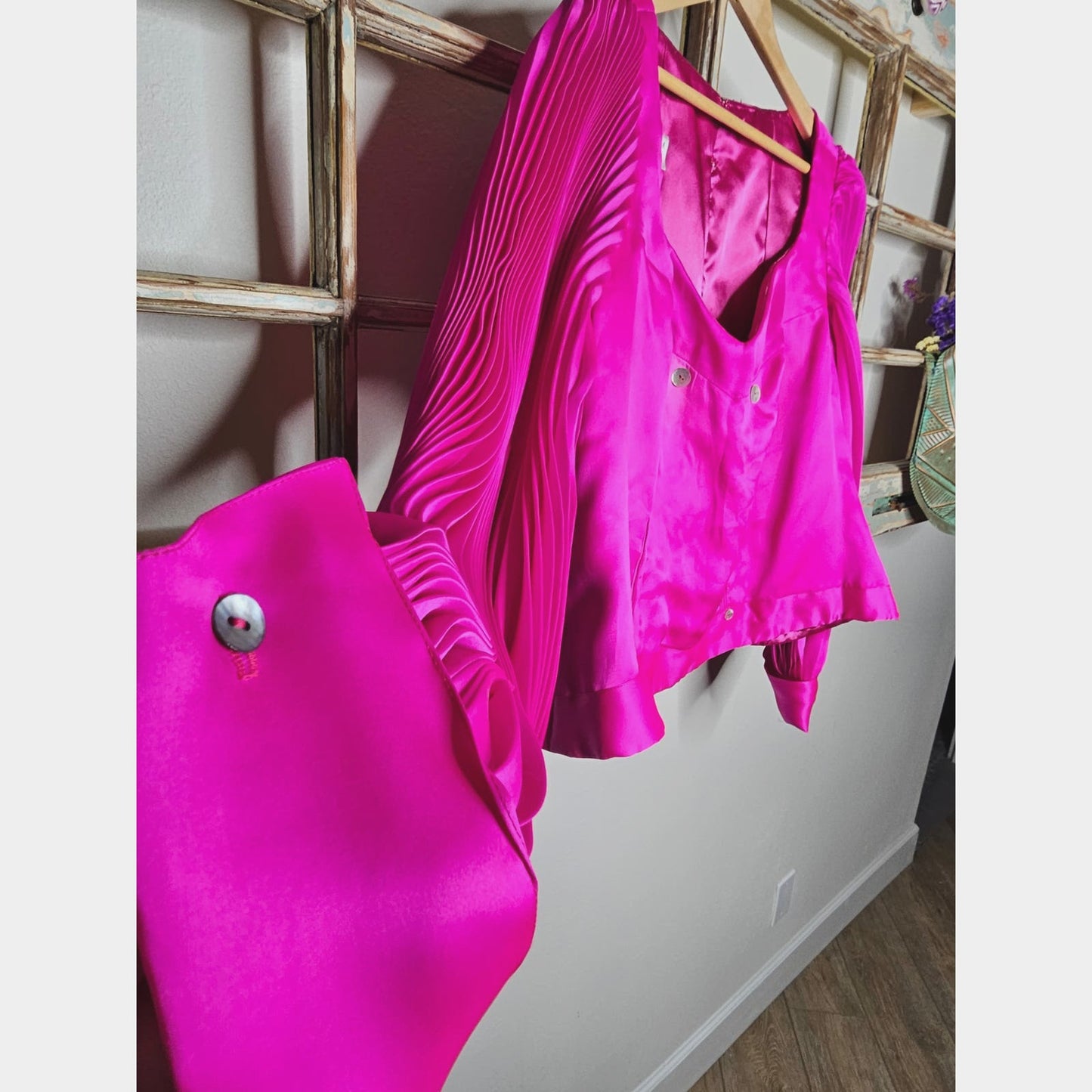 Gabriella Arango Miami Designer Two Piece Hot Pink Ladies Formal set size 3X