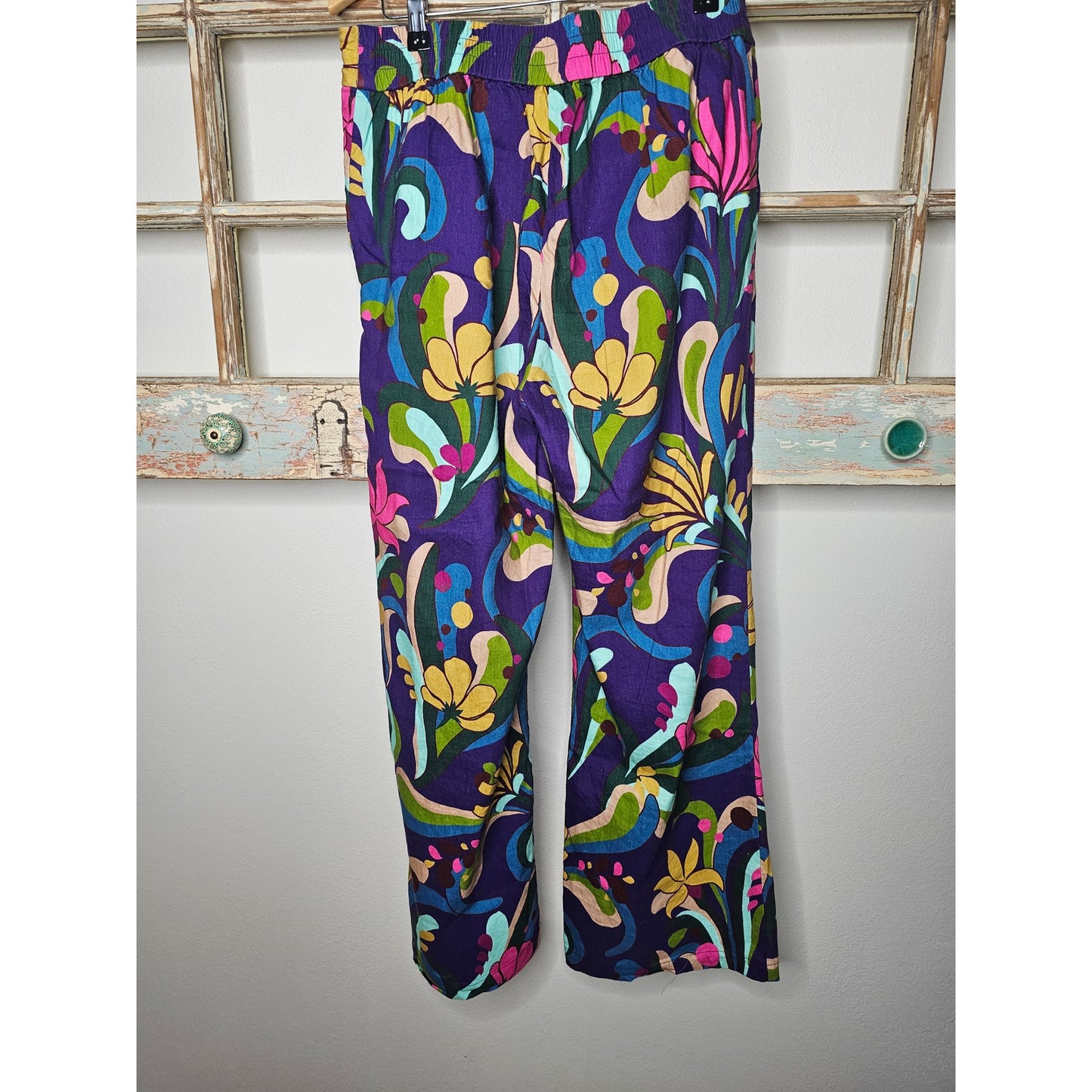 INC International Concepts Retro Mod Print Wide Leg Pants size 10