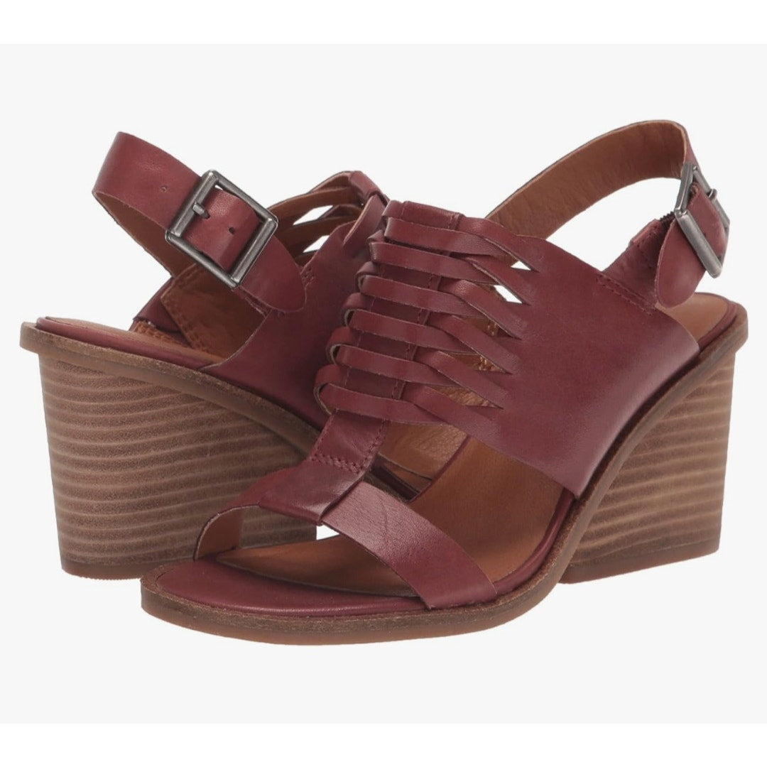 NWT Lucky Lemia Wedge Sandals in Brownstone color Ladies size 8.5