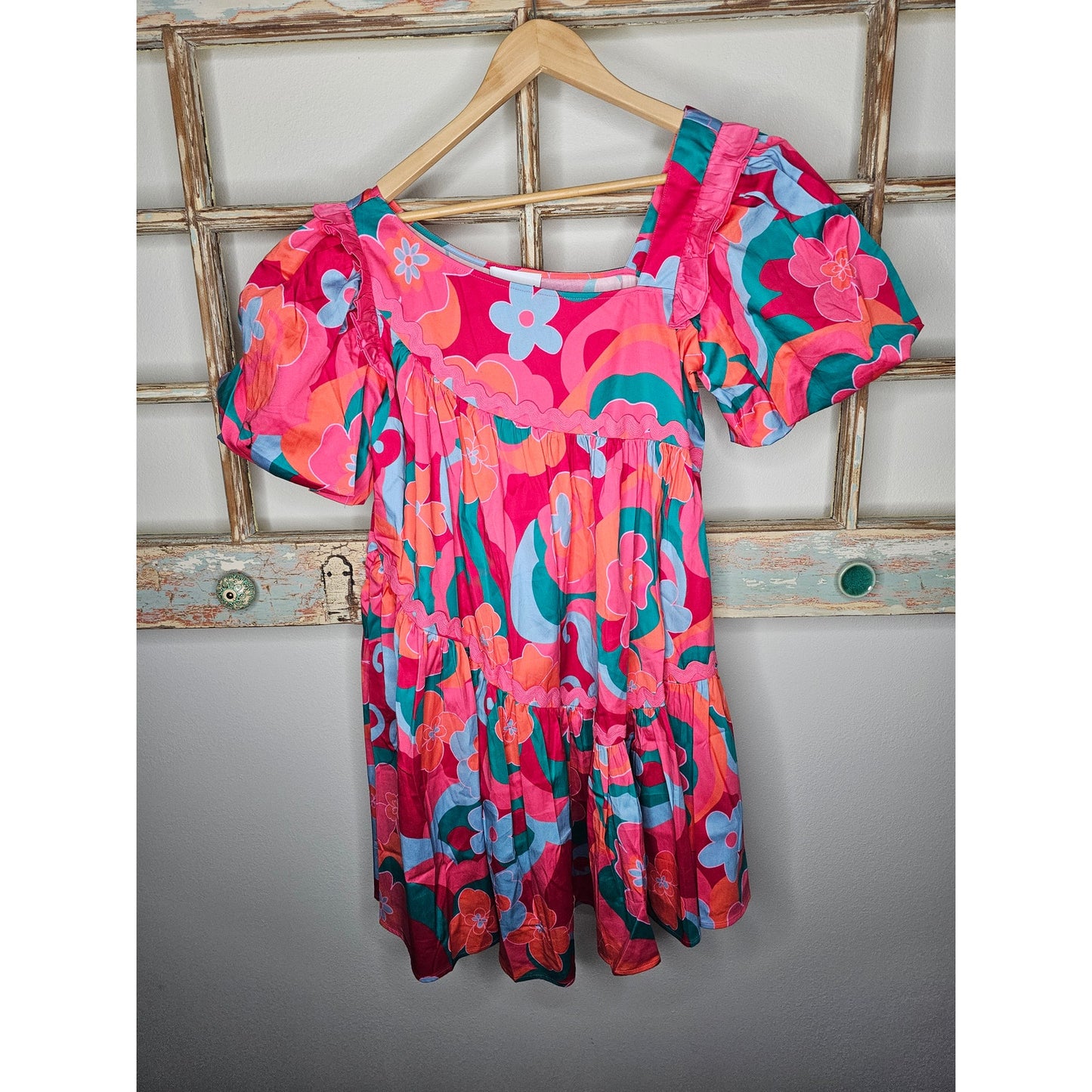 NWT Alden Adair Chandler Trippy Mini Babydoll Dress Size XS