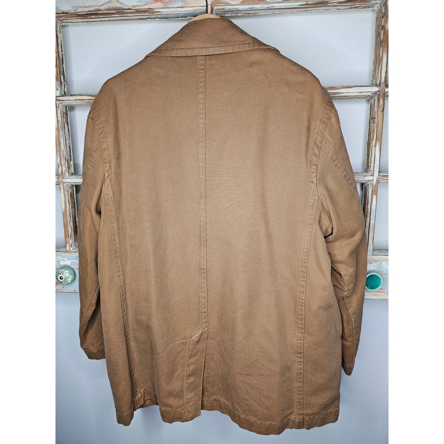 Vintage Eddie Bauer Ladies Khaki Peacoat with Wool removable Lining size Large