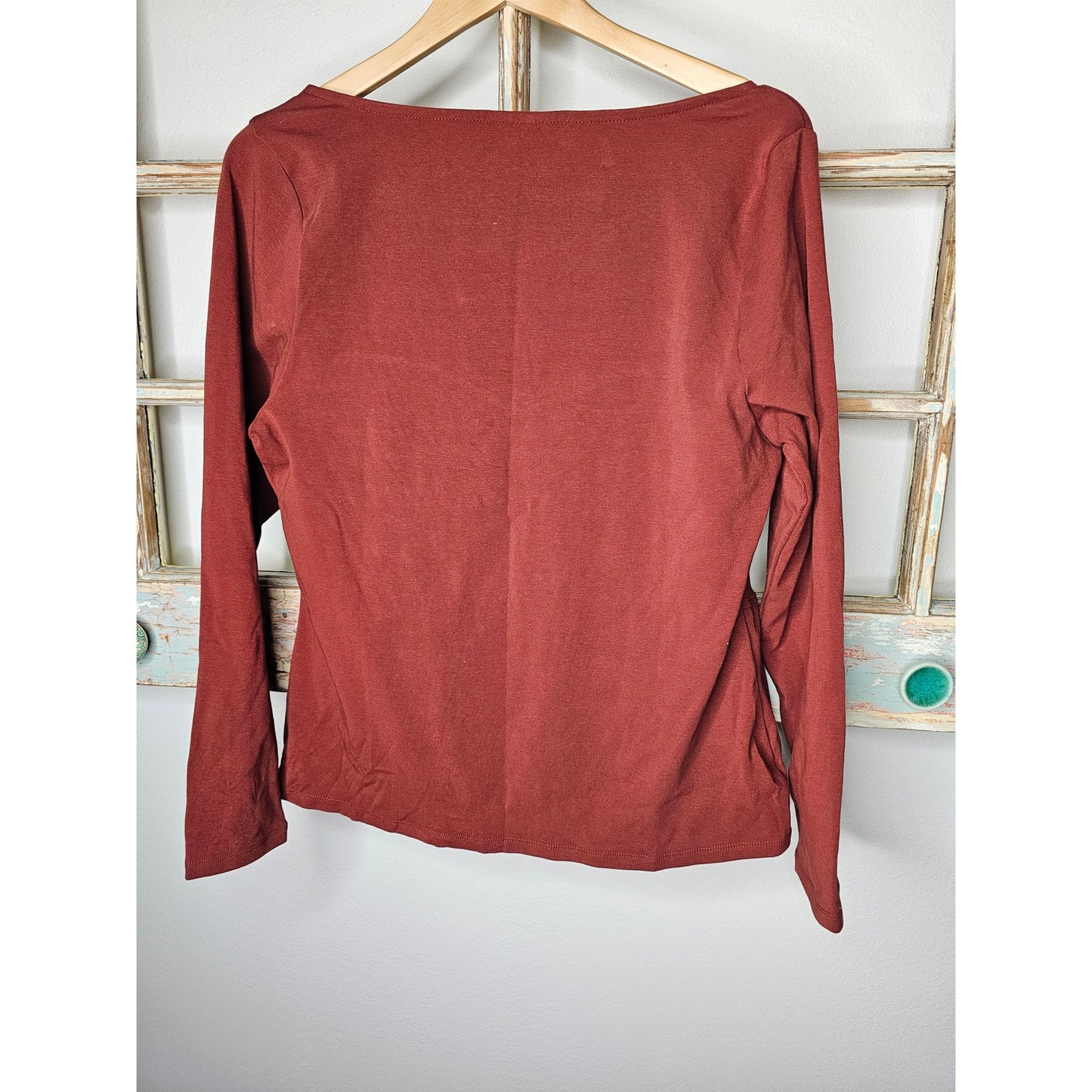NWOT Rusty Rose Ribbed Corset Style Long Sleeve Top Size XXL