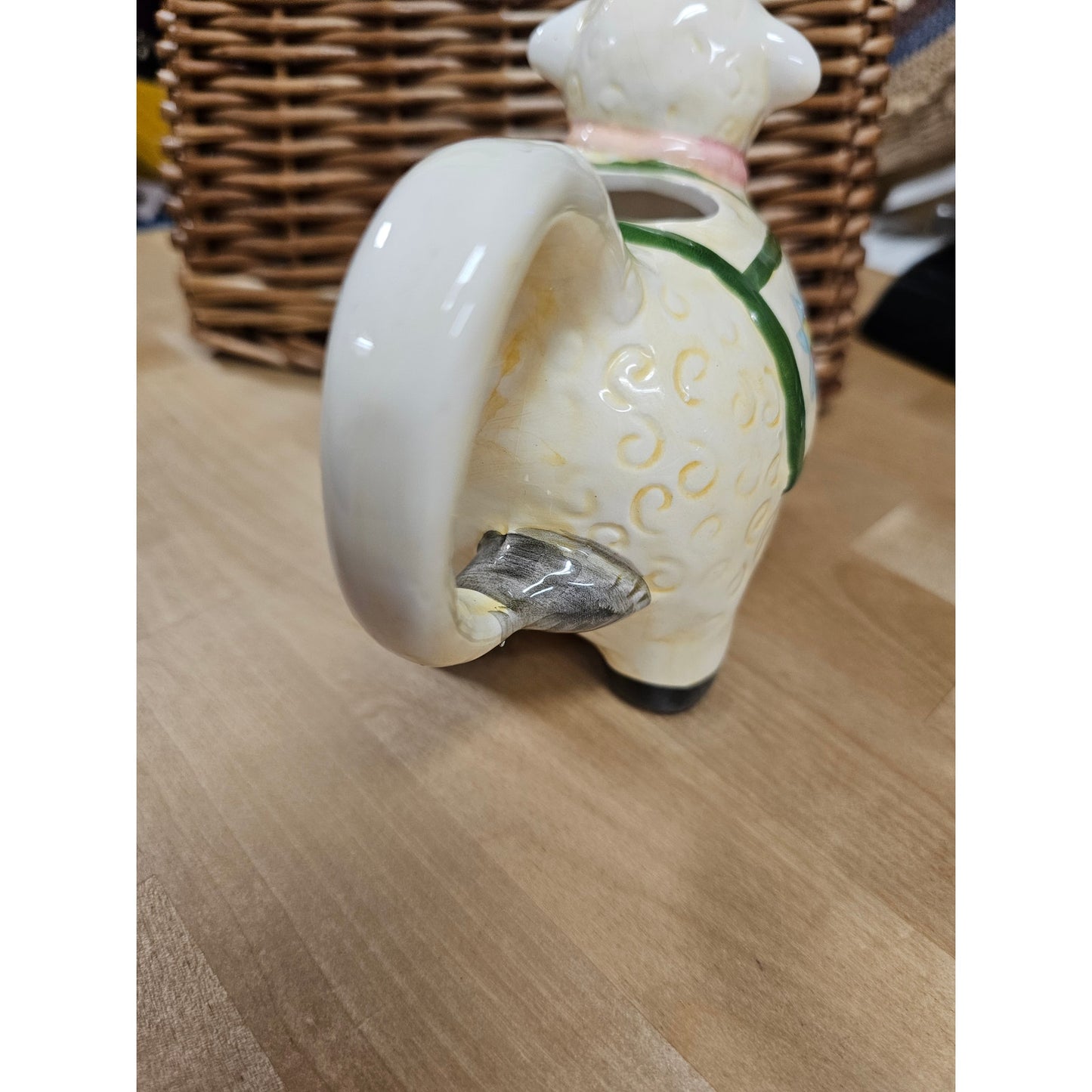 Vintage Ceramic Sheep Lamb Creamer / Pen Holder / Planter