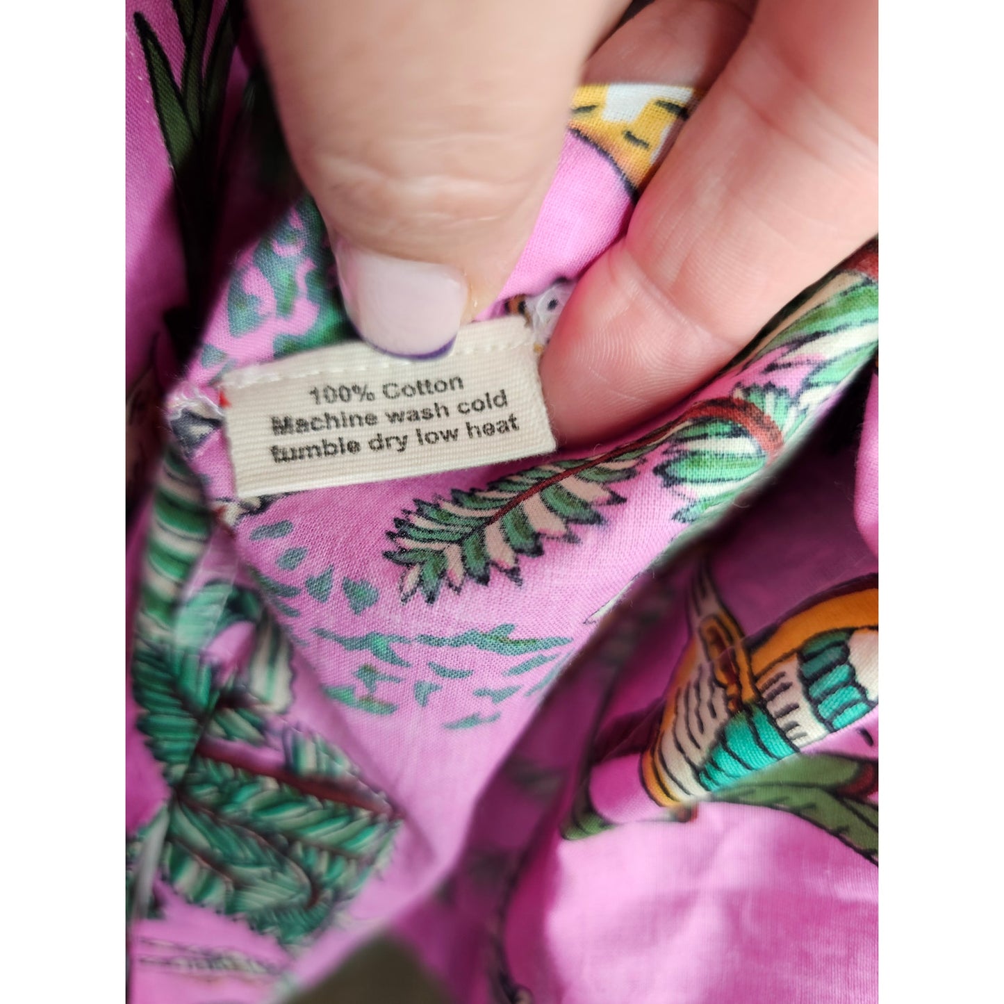 Pink Jungle Print Pullover Tunic Ladies Size Medium by Little Tibet Boutique
