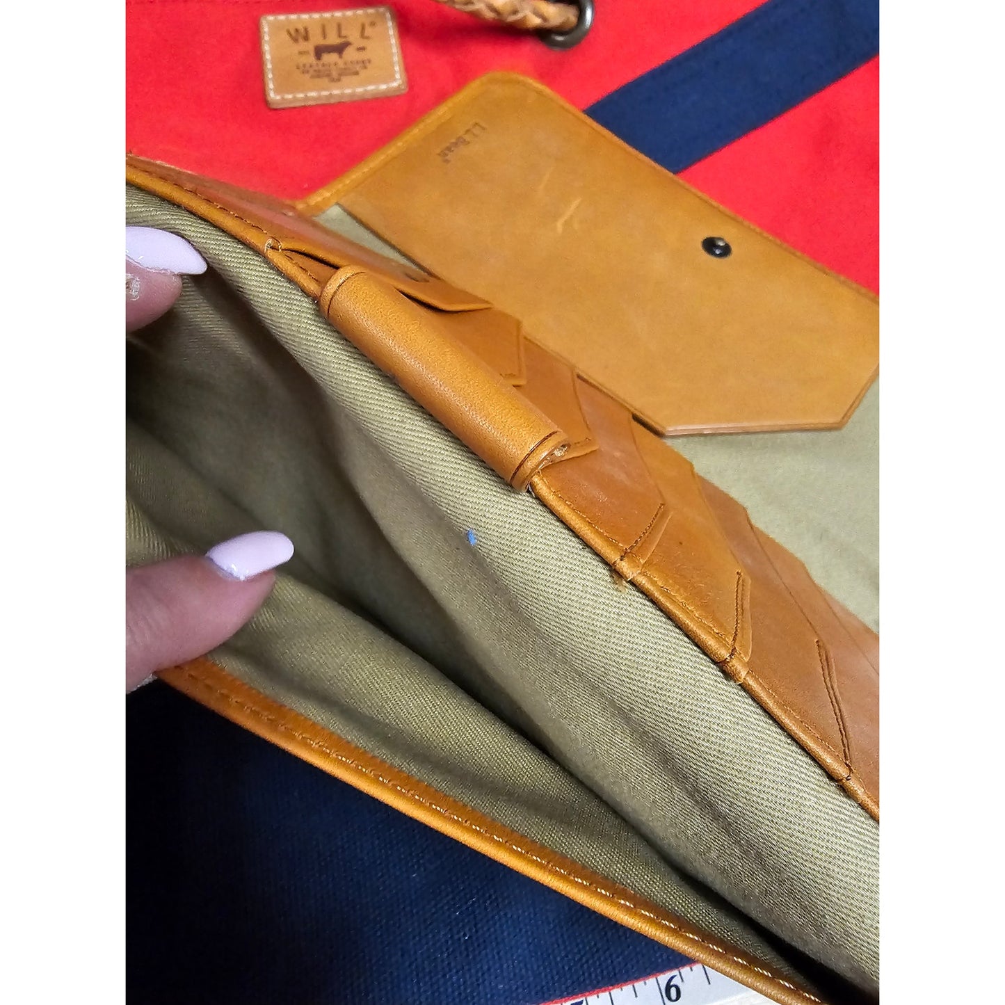 LL Bean Canvas/ leather Travel Passport ID Organizer for man or woman