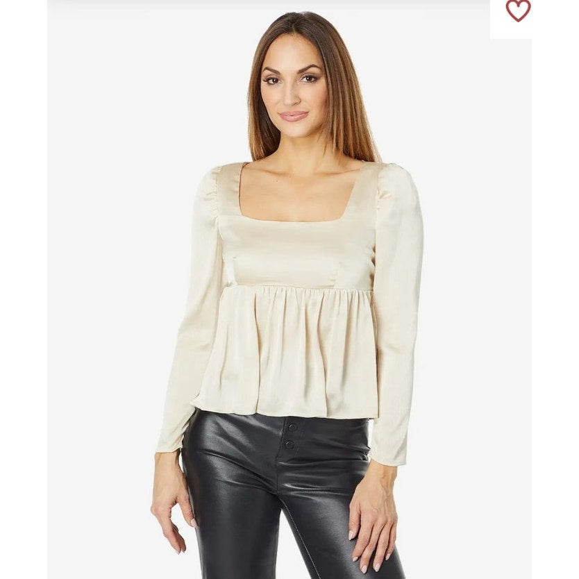 NWT 1.State Long Sleeve Squareneck Empire Top Ladies Size 16