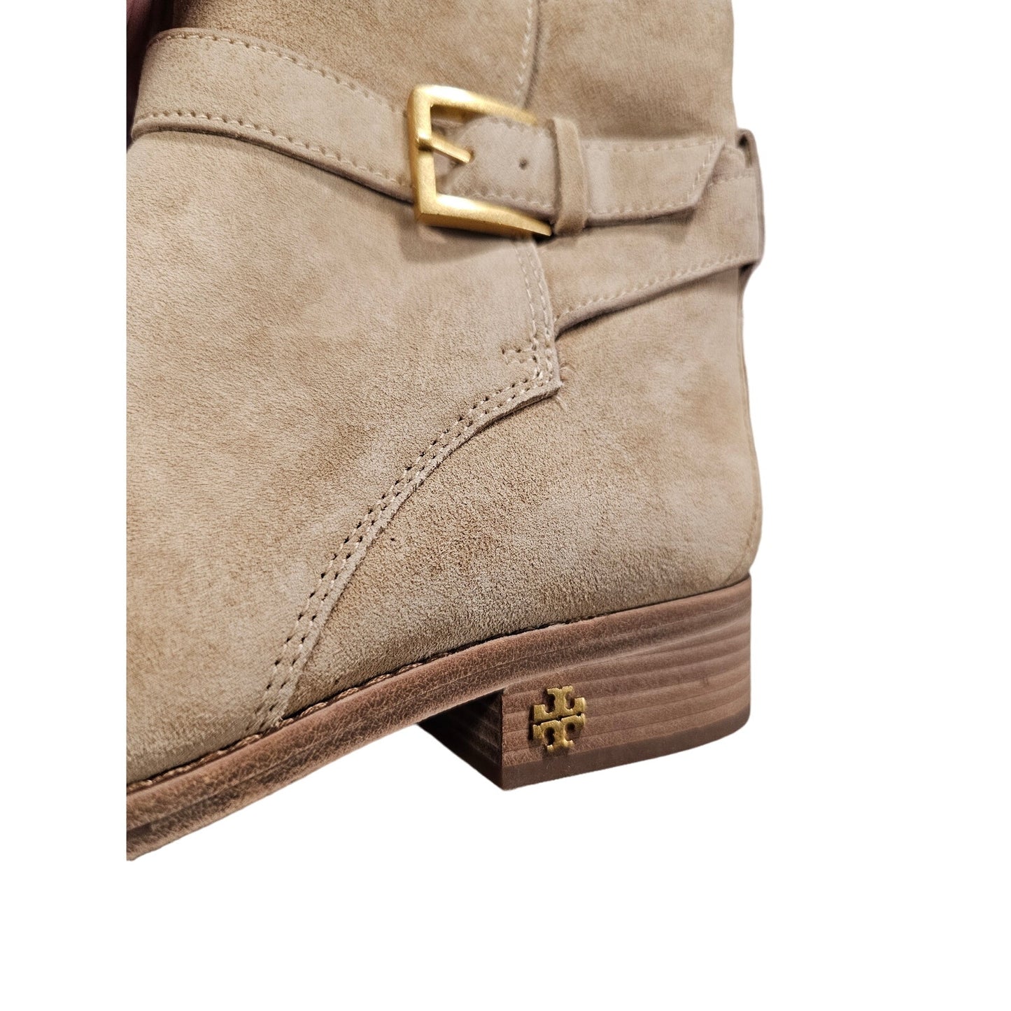 NWOB Tory Burch Brooke Ankle Bootie In Light Suede Ladies size 7.5