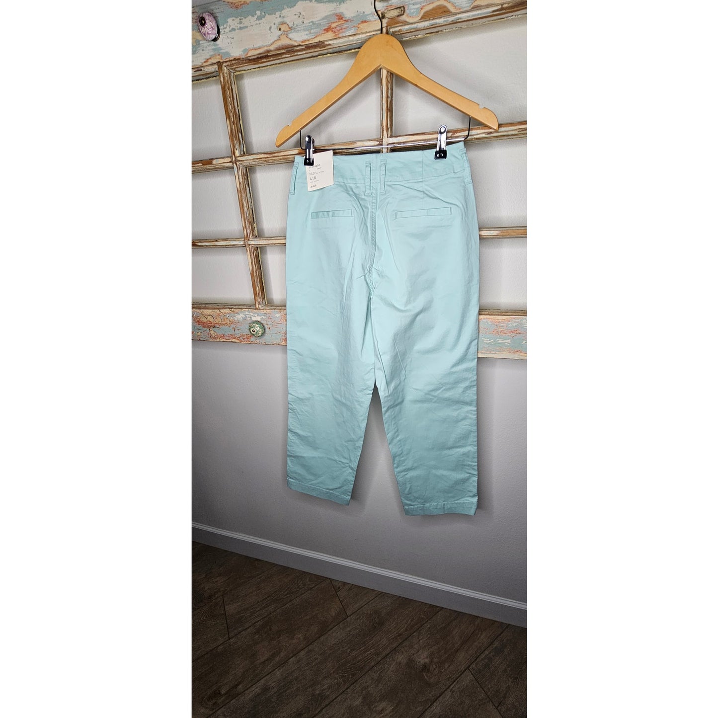 NWT Cotton High Rise Straight Hip/Thigh Pants Muted Blue Size 2