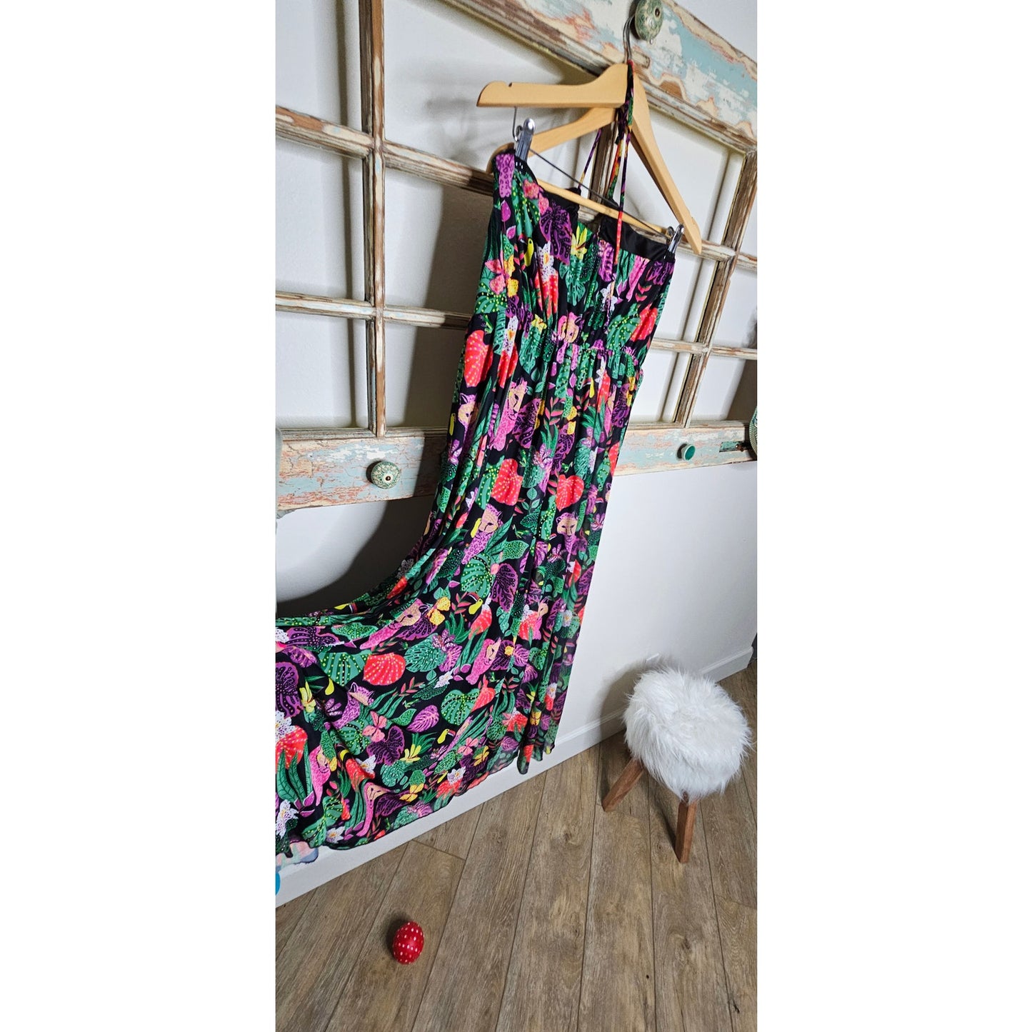 NWT Betsey Johnson Paulina Leopard Halter Maxi Dress XL