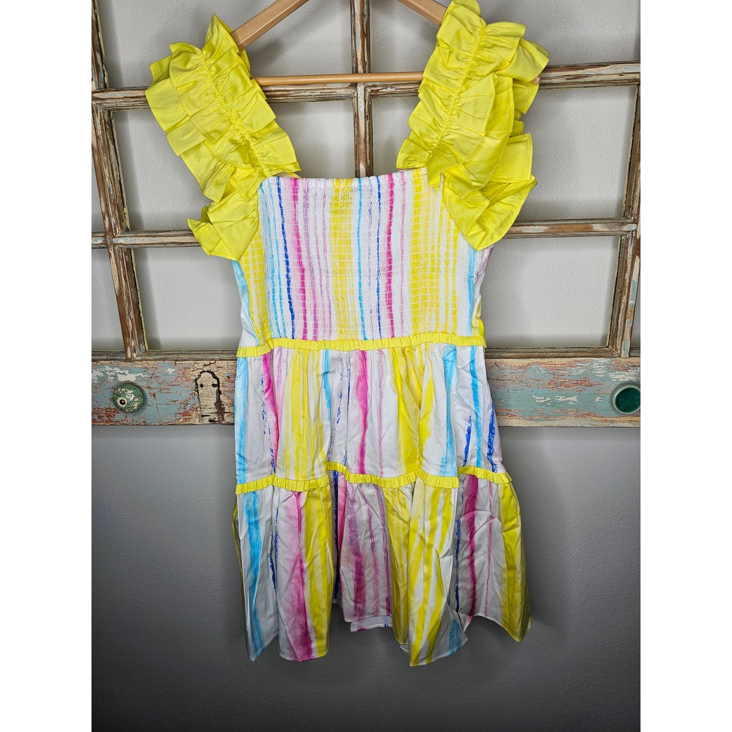 NWT Alden Adair Amora Dress in Caribbean Strip Cotton Ladies size Small