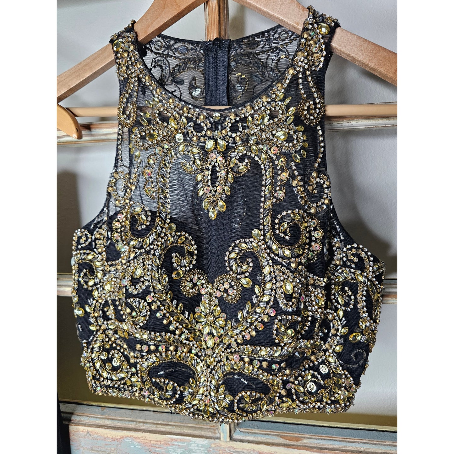 Formal Dress Camille La Vie Two Piece Sleeveless Gem With Long Skirt Ladies Size 2