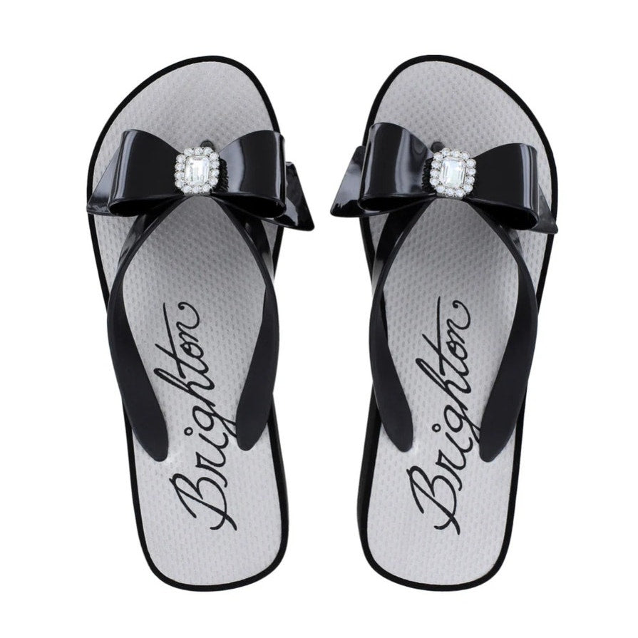 NWOT Brighton Bowie Bling Wedge Flip Flops Ladies size 9