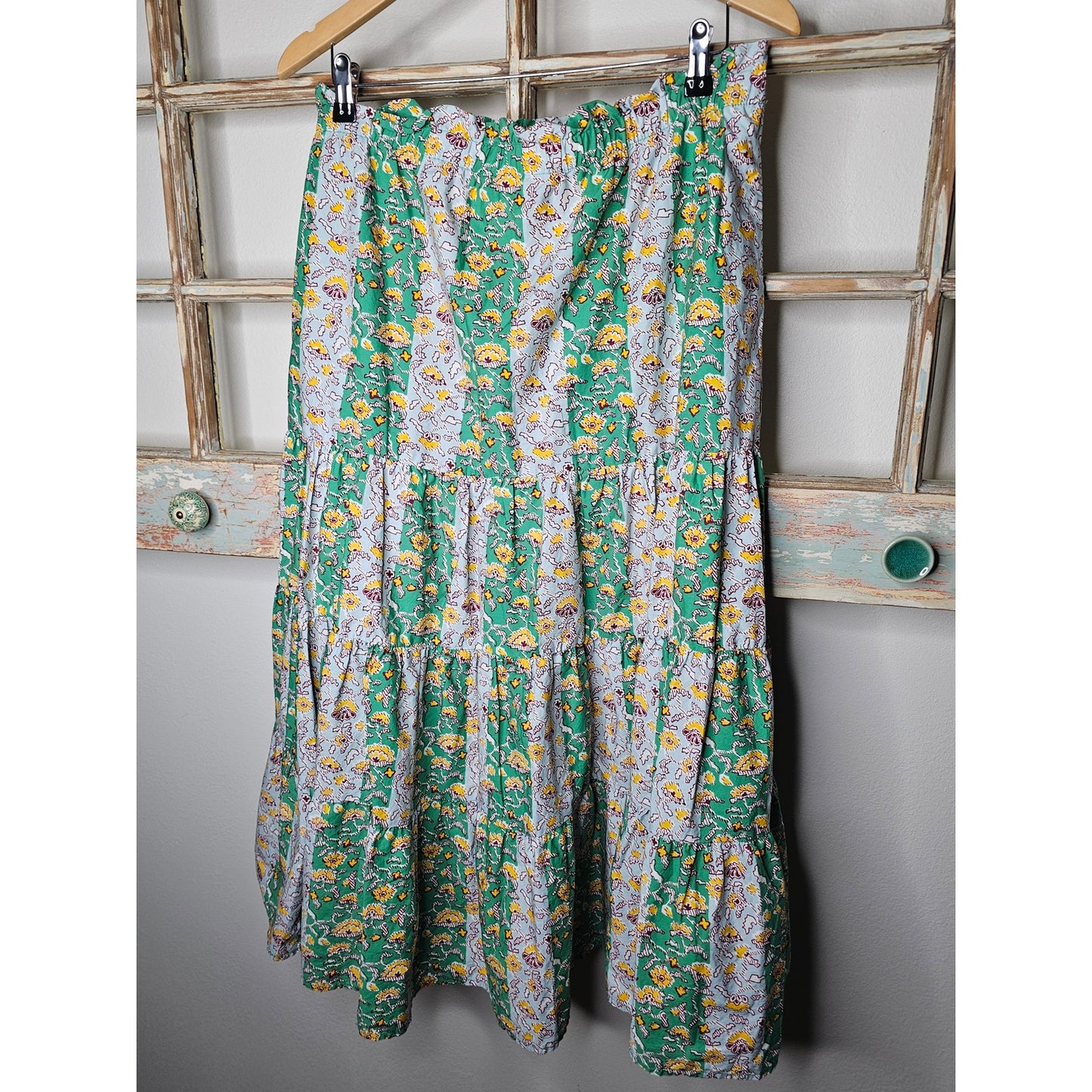 Rhode X Target Green Floral Maxi Skirt with Elastic Waistband Size L NWT