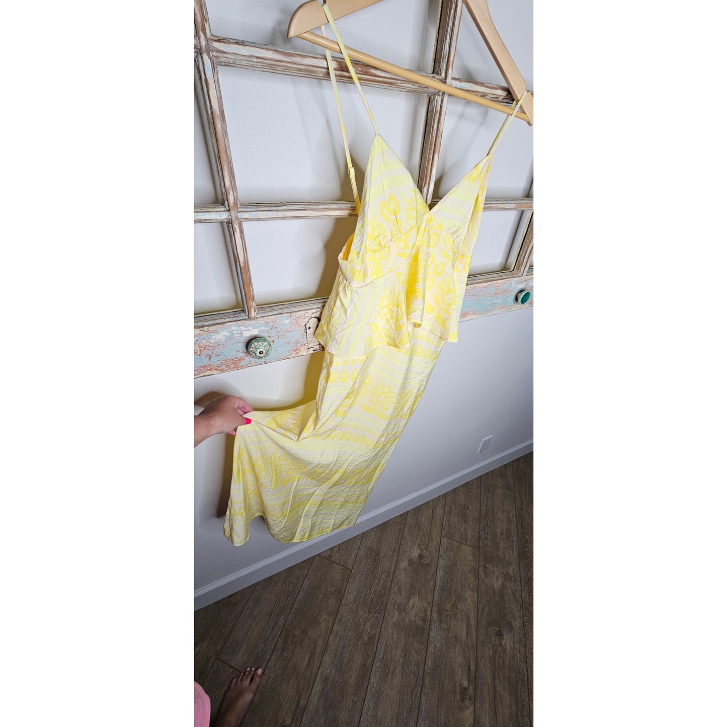 NWT Jenny K Lopez Future Collective Yellow Island Midi Dress Ladies size 6