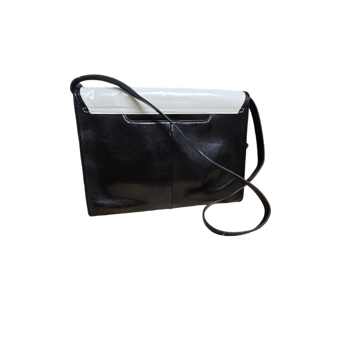 HOBO International Black & White Wing Tip Leather Envelope bag with strap