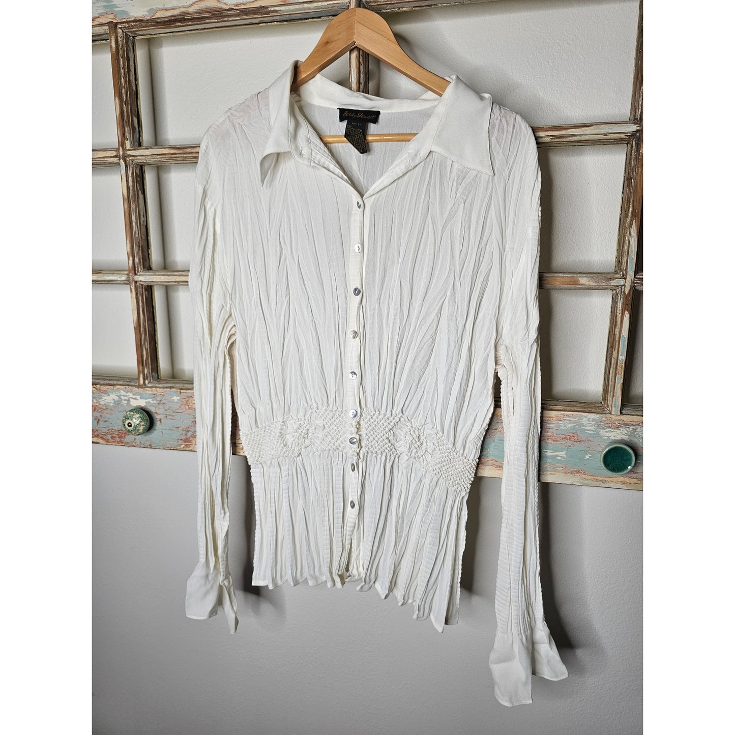 Vintage Ashley Stewart Lightweight Crepe elastic waist Top Size 3X