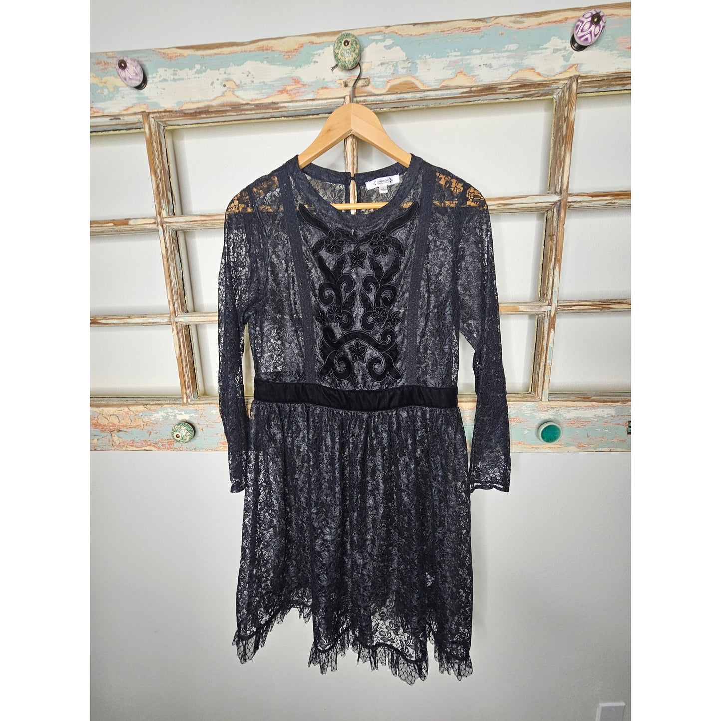 NWOT Nanette Lepore Black Lace Sheer Dress Ladies Size 8